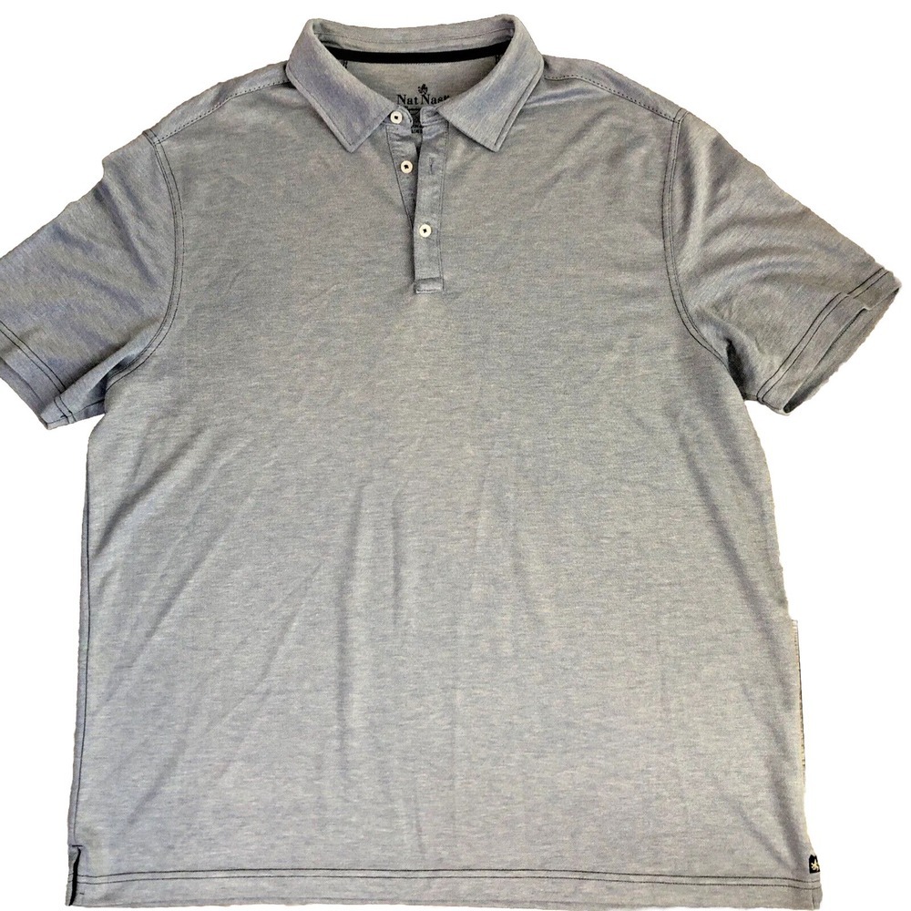 Nat Nast Polo Mens Shirt Hawaiian‎ Tropical Aloha PullOver Blue Golf XXL EUC